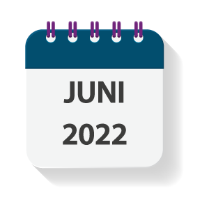 Kalenderblatt mit dem Monat Juni 2022