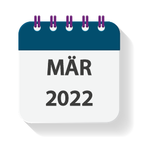 Kalenderblatt mit dem Monat März 2022