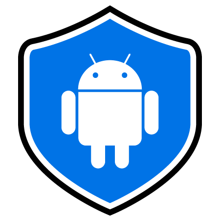 blaues Schild mit bedrucktem Android-Roboter