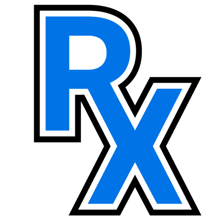 blaues RX Symbol