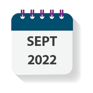 Kalenderblatt mit dem Monat September 2022