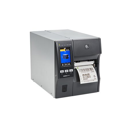 Zebra ZT400 Perspektive rechts mit Etikett