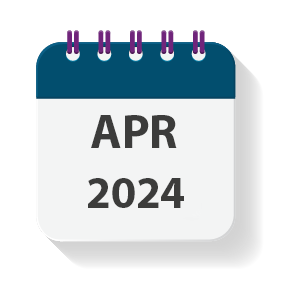 Kalenderblatt mit dem Monat April 2024
